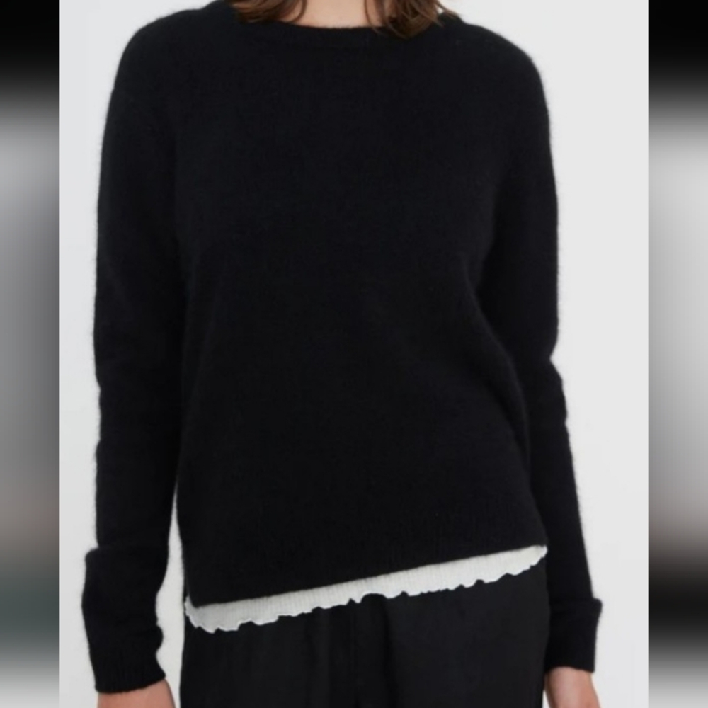 Joie Black and White Crew Neck Sweater